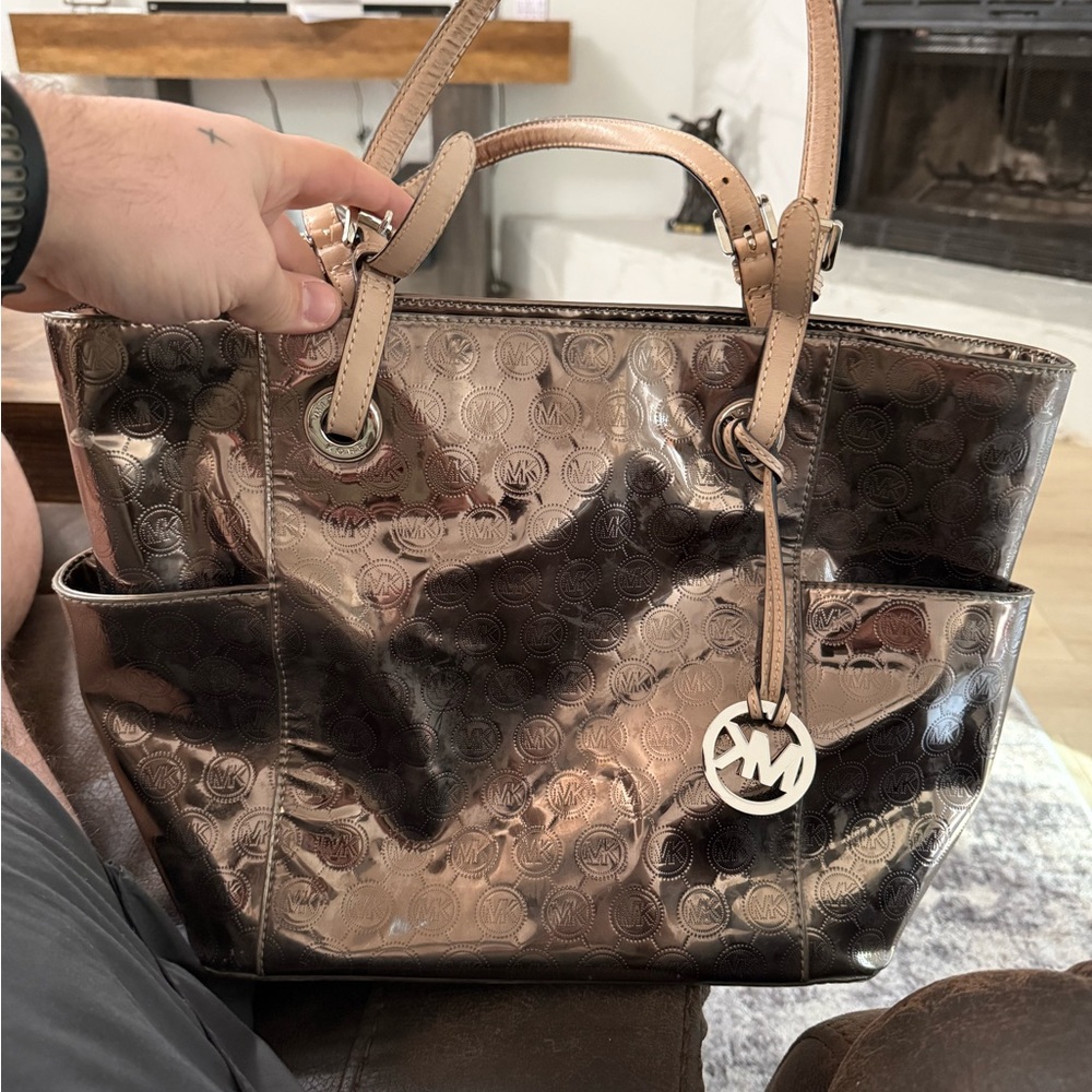 Michael Kors Shiny Bronze Tote